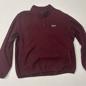 Eddie Bauer Men’s XL Snap Front Fleece Pullover – Maroon Heather